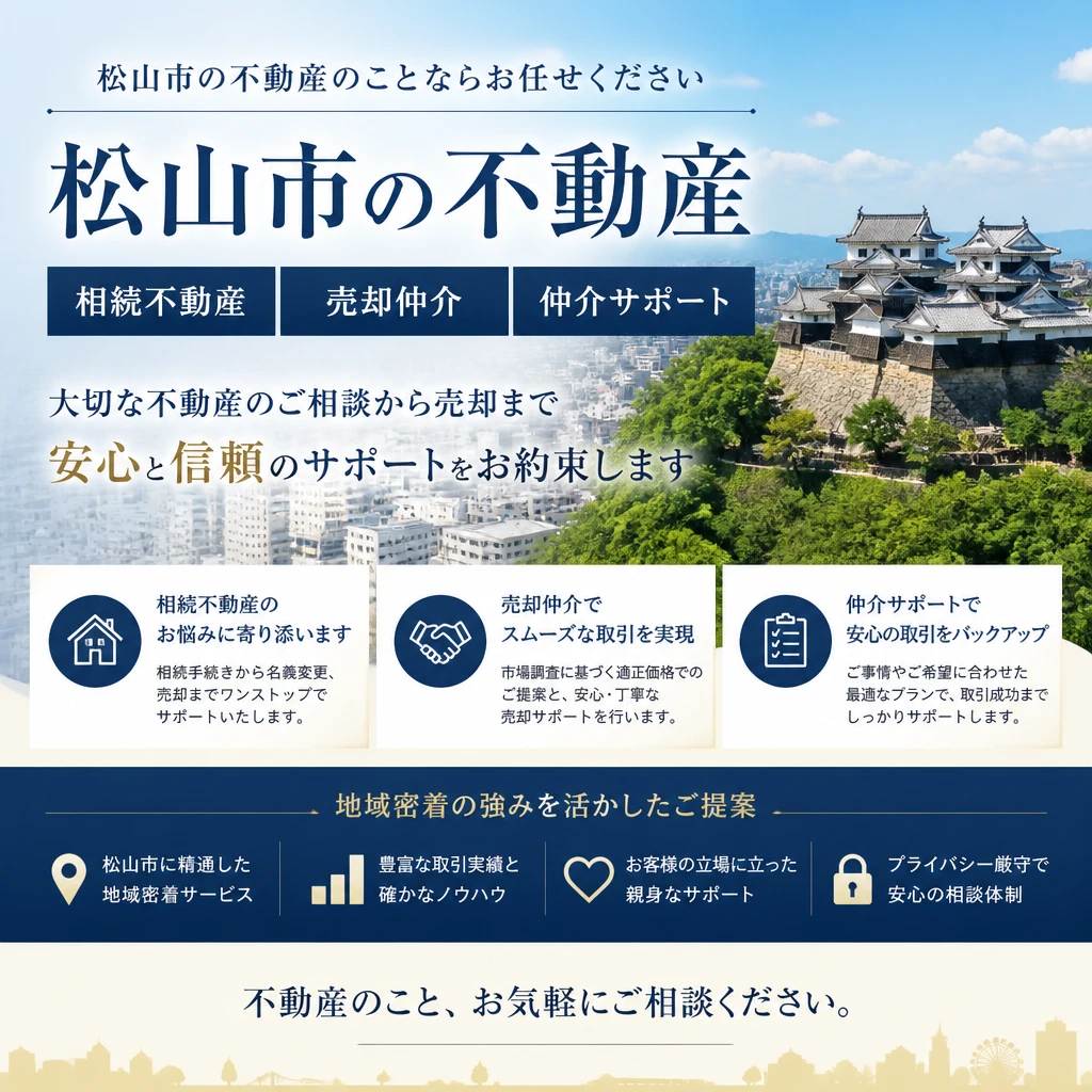 松山市で相続不動産の売却仲介なら、安心のサポートを提供します