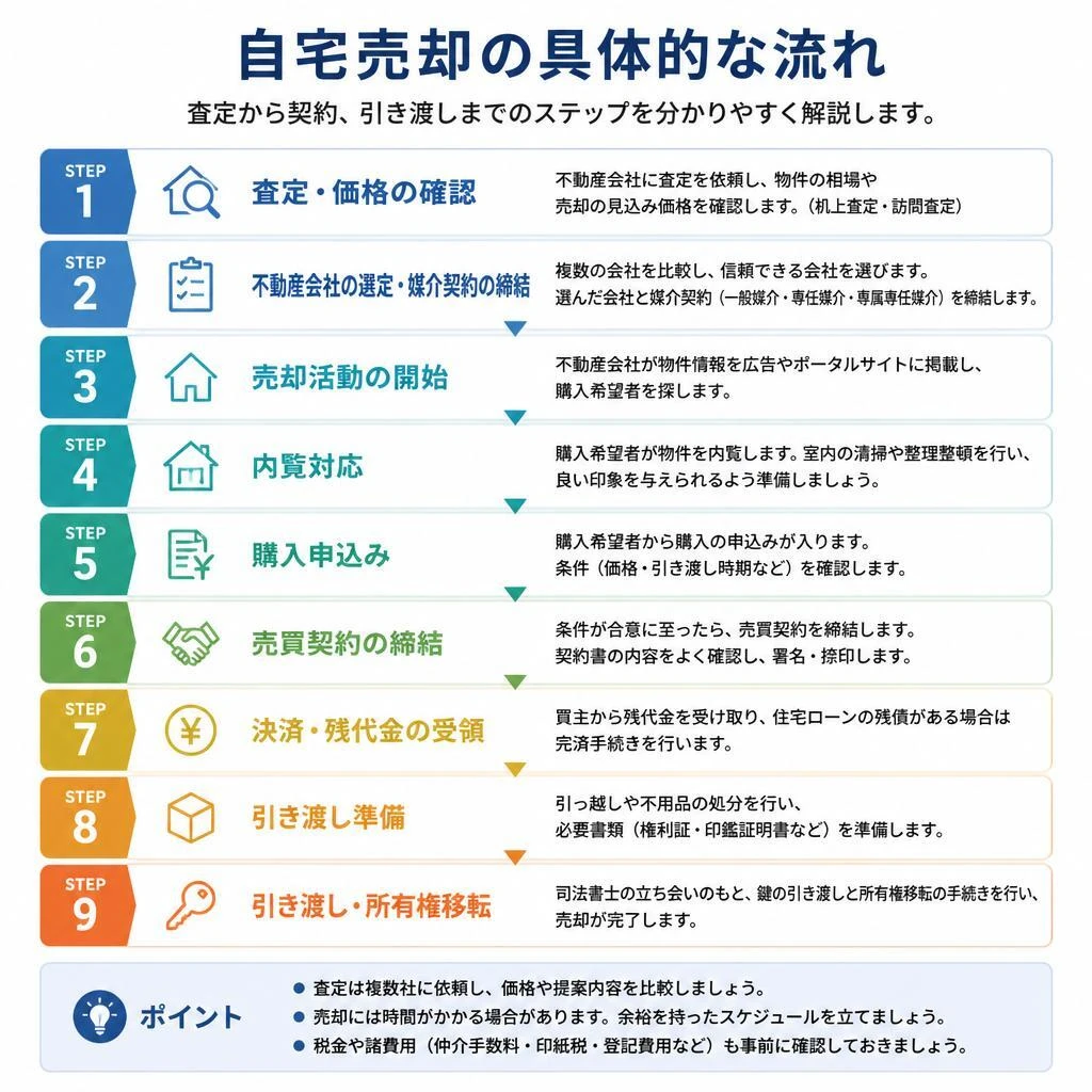自宅売却までの流れ