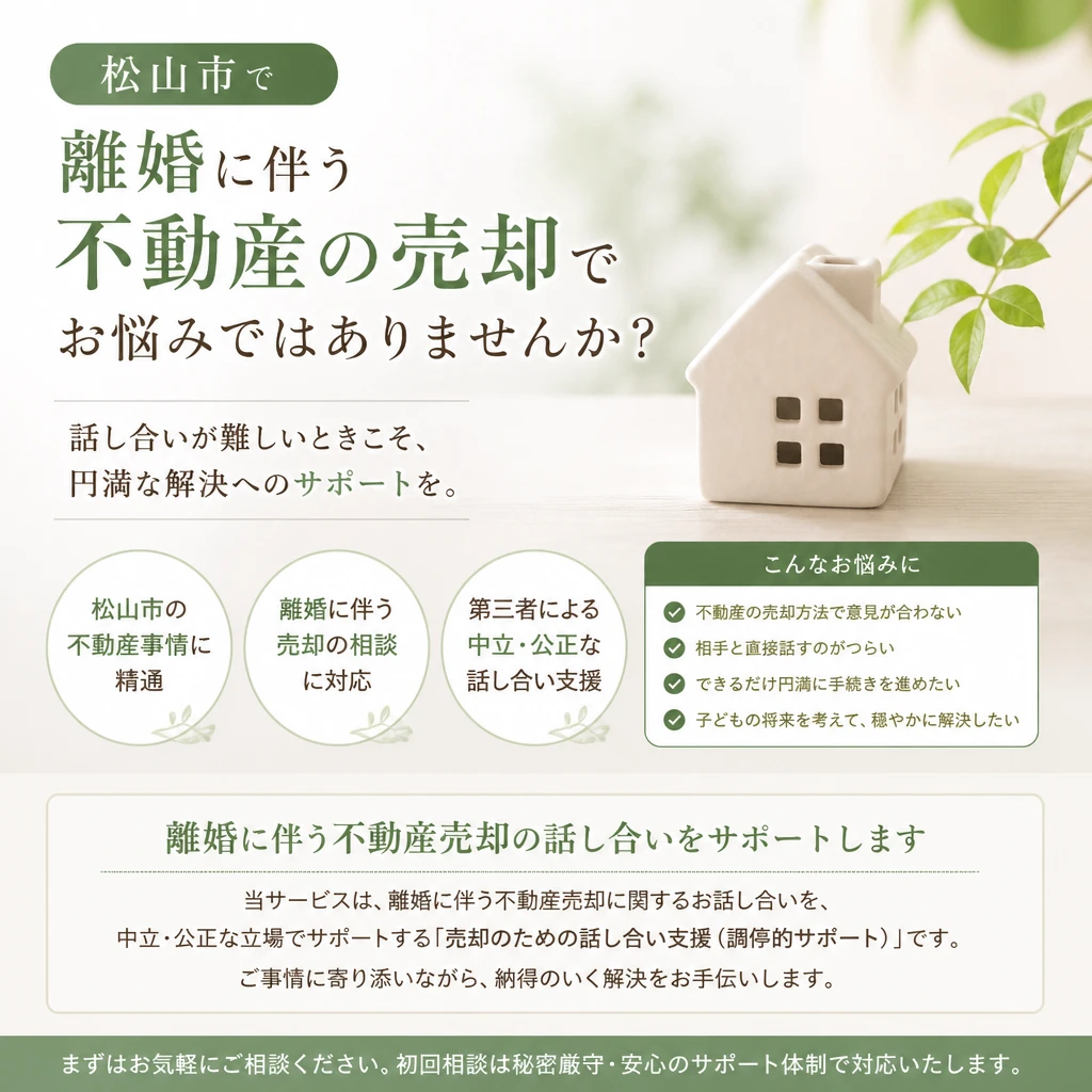 離婚による自宅売却もお任せください！松山市での安心サポート