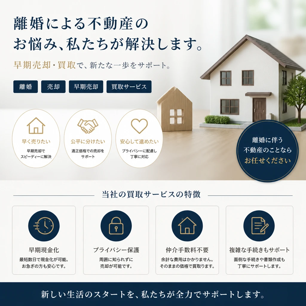 離婚での自宅売却をスムーズに！早期買取サービスで新たなスタートを