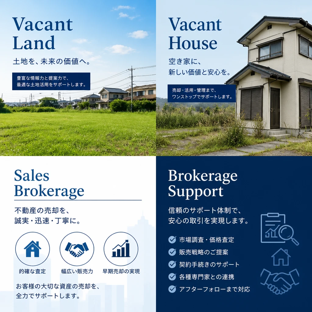 空き地・空き家の活用は当社にお任せ！