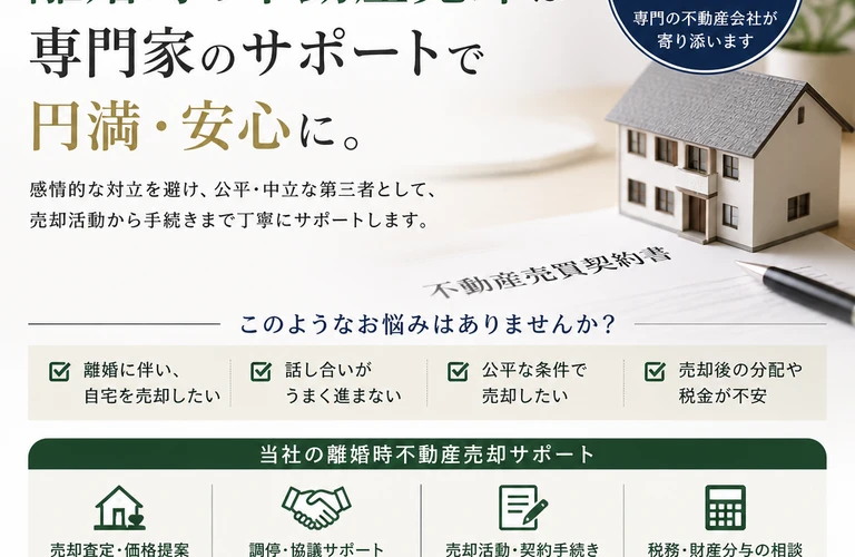 離婚に伴う自宅売却！安心の売却仲介サポート｜愛媛県松山市の不動産なら株式会社アロー不動産