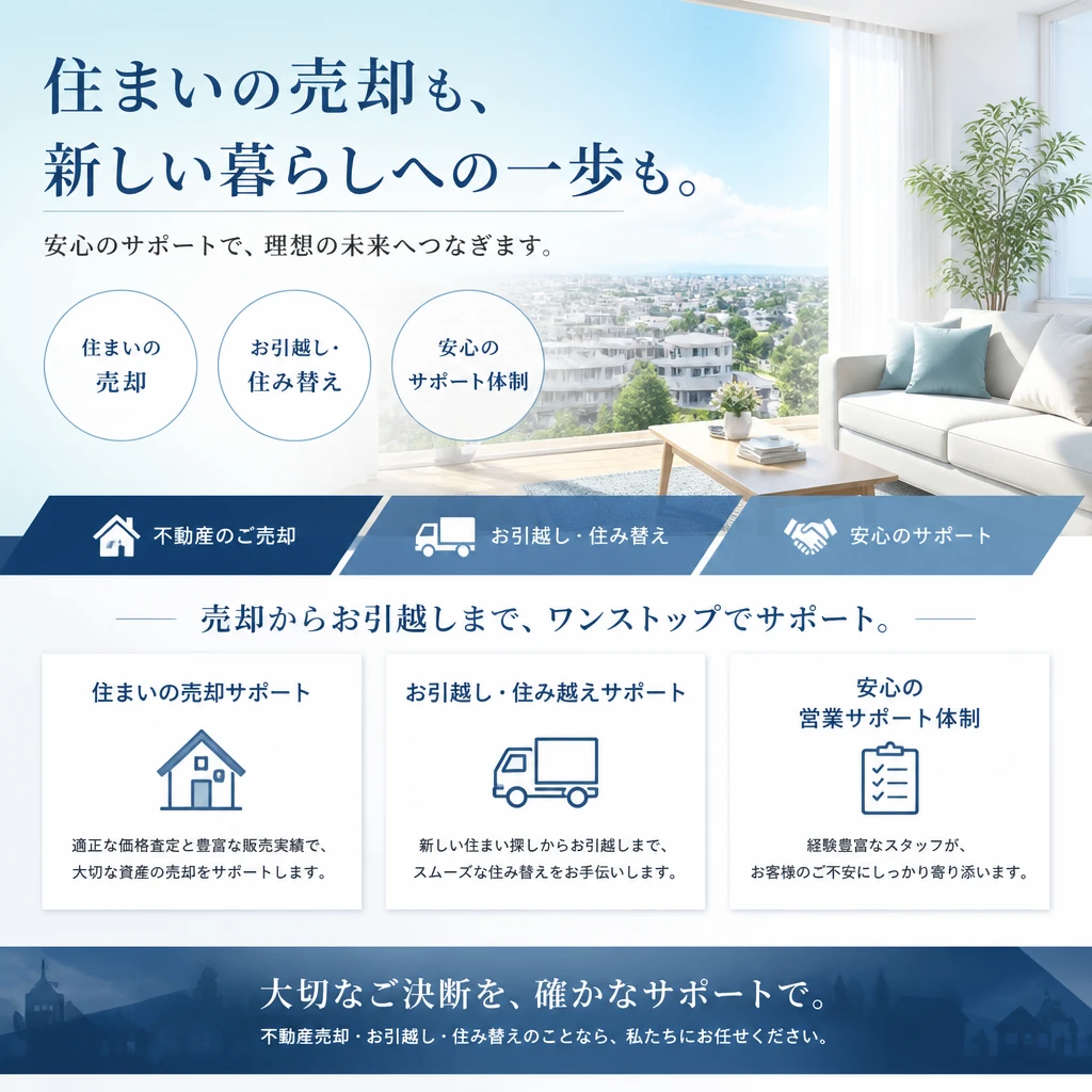 自宅売却からのスムーズな住み替えを実現！
