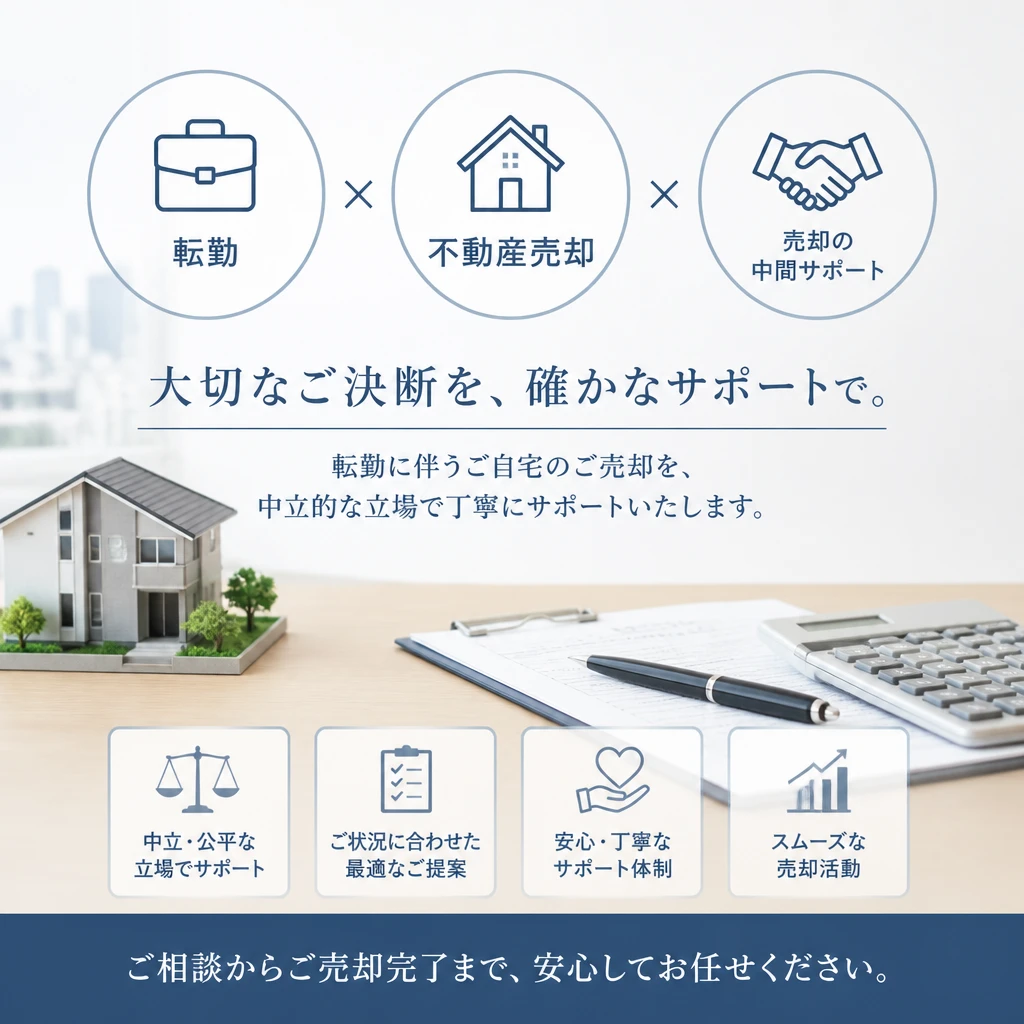 安心して転勤を迎えるための自宅売却と仲介サポート