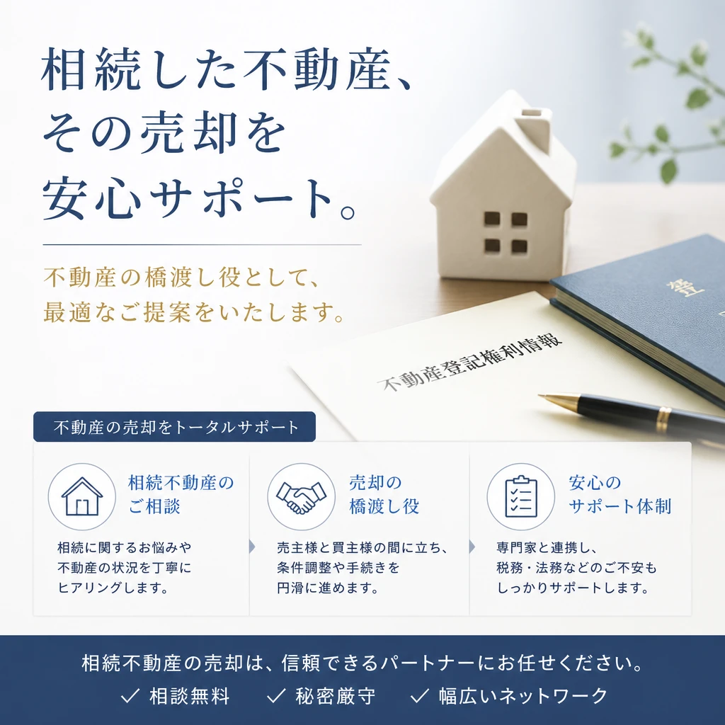 相続した不動産、スムーズな売却をサポートします！