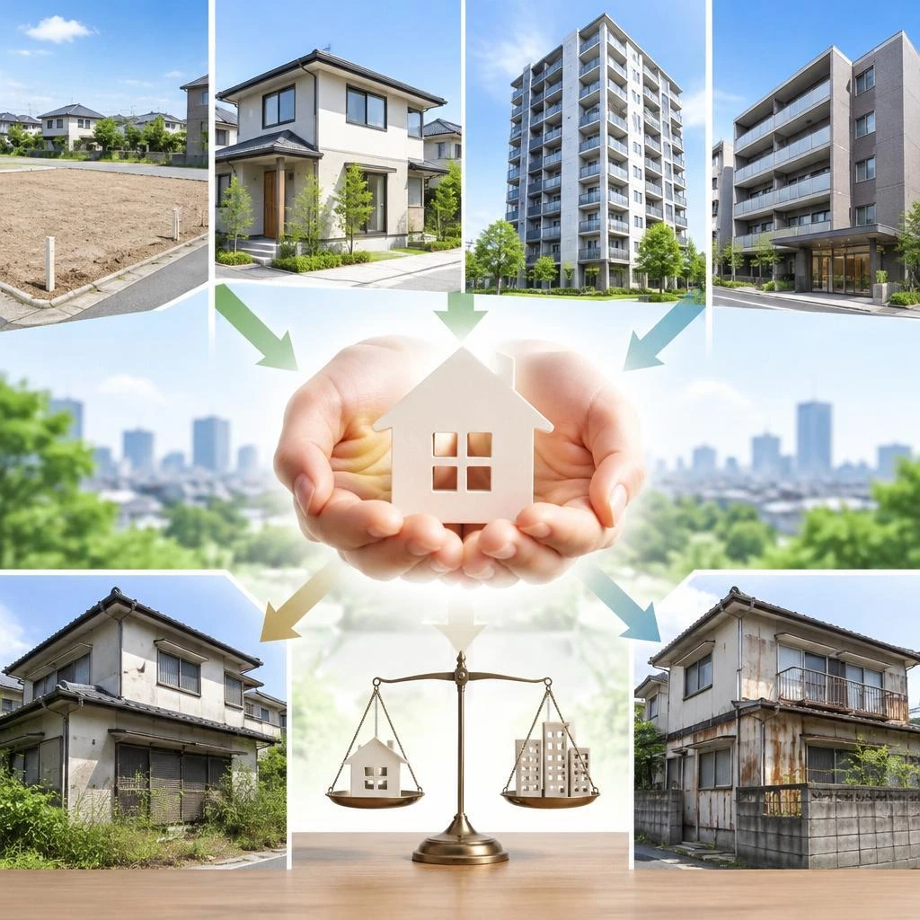 土地・戸建て・マンションまで。状態や事情を問わずご相談ください